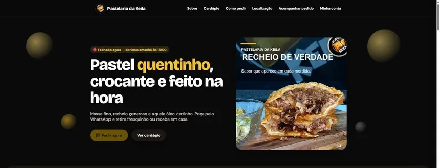 Site da Pastelaria da Keila